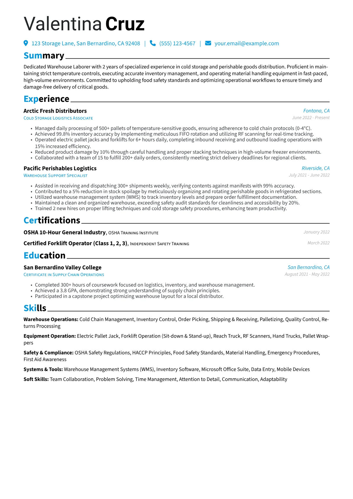 Cold Storage Laborer Entry version - Page 1