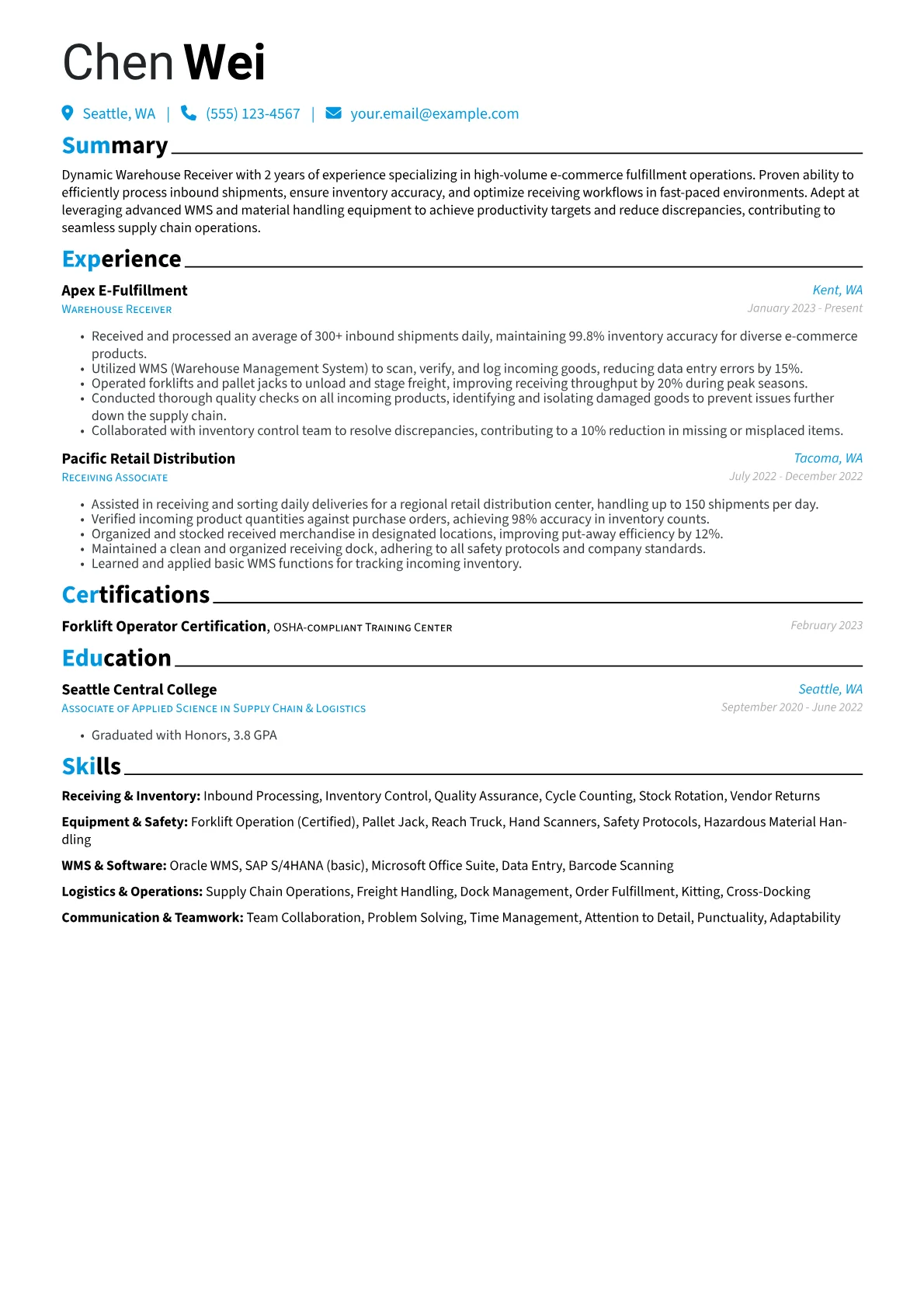 Warehouse Receiver version - Page 1