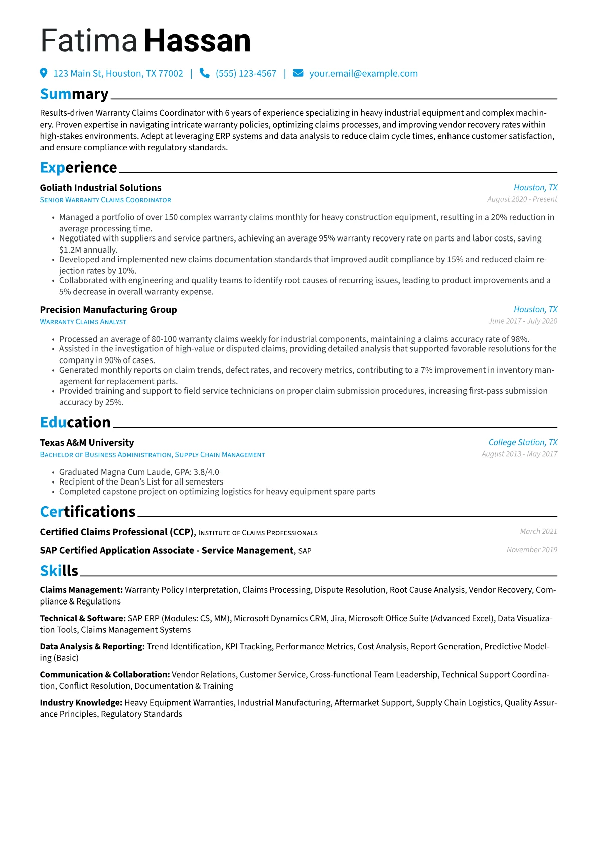 Warranty Claims version - Page 1