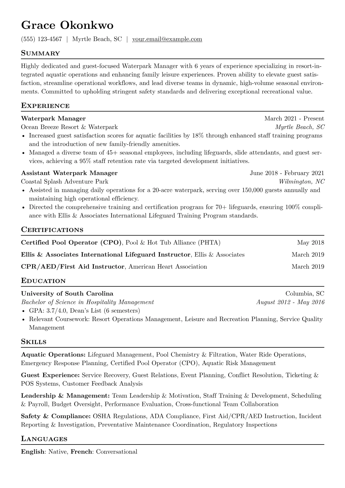 Resort Waterpark Manager version - Page 1