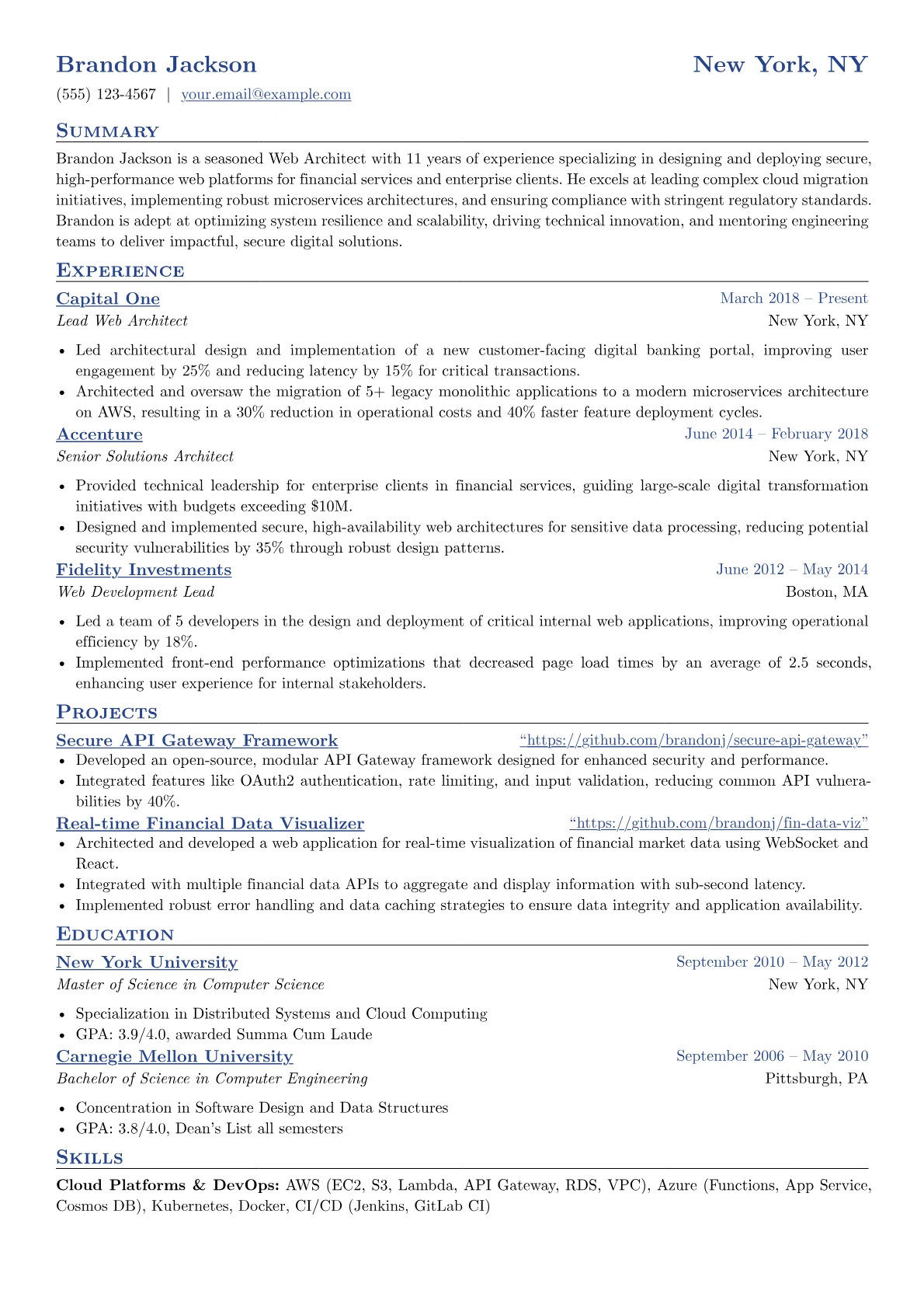 Web Architect version - Page 1