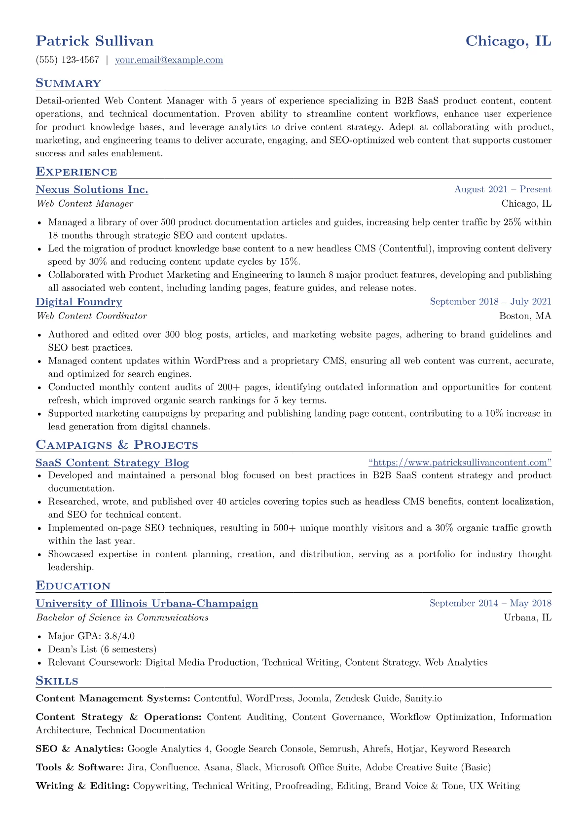 Web Content Manager version - Page 1