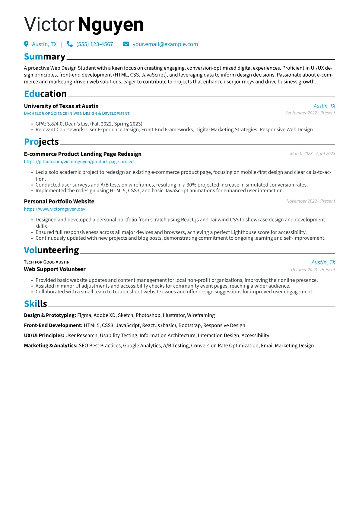 Web Design Student version - Page 1