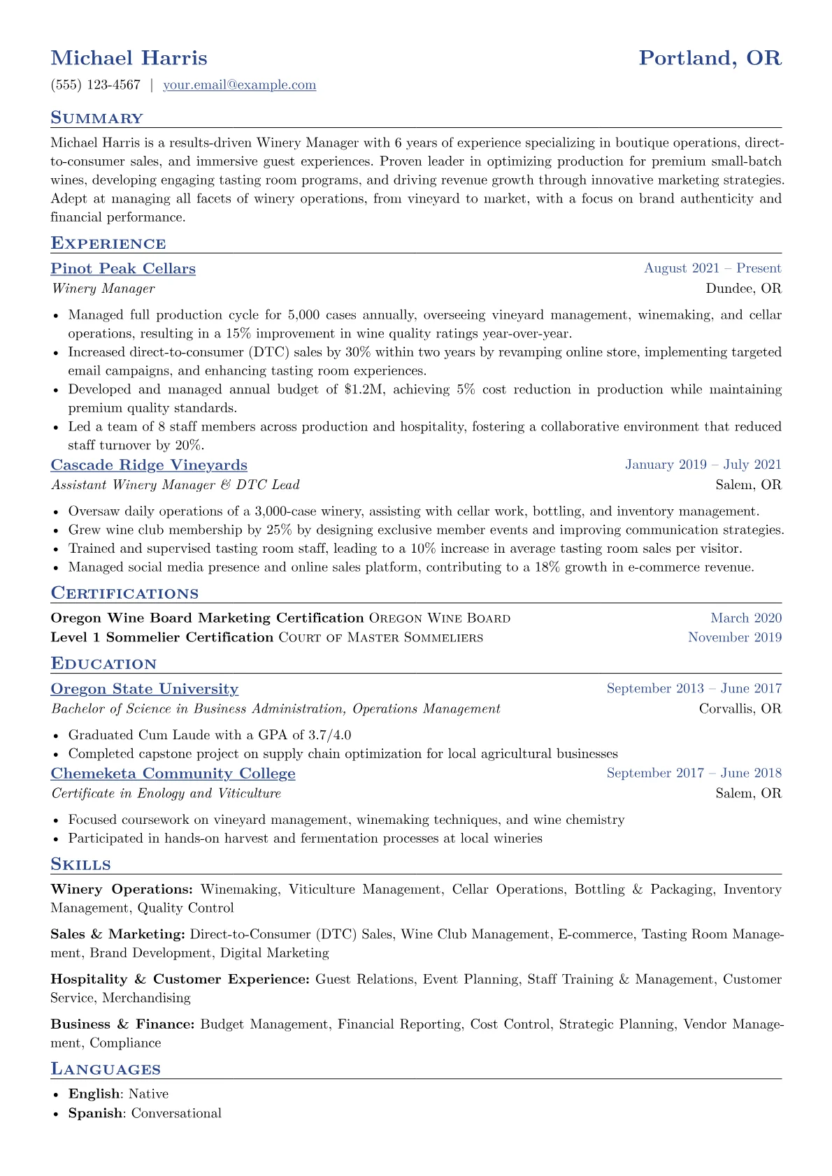 Boutique Winery version - Page 1