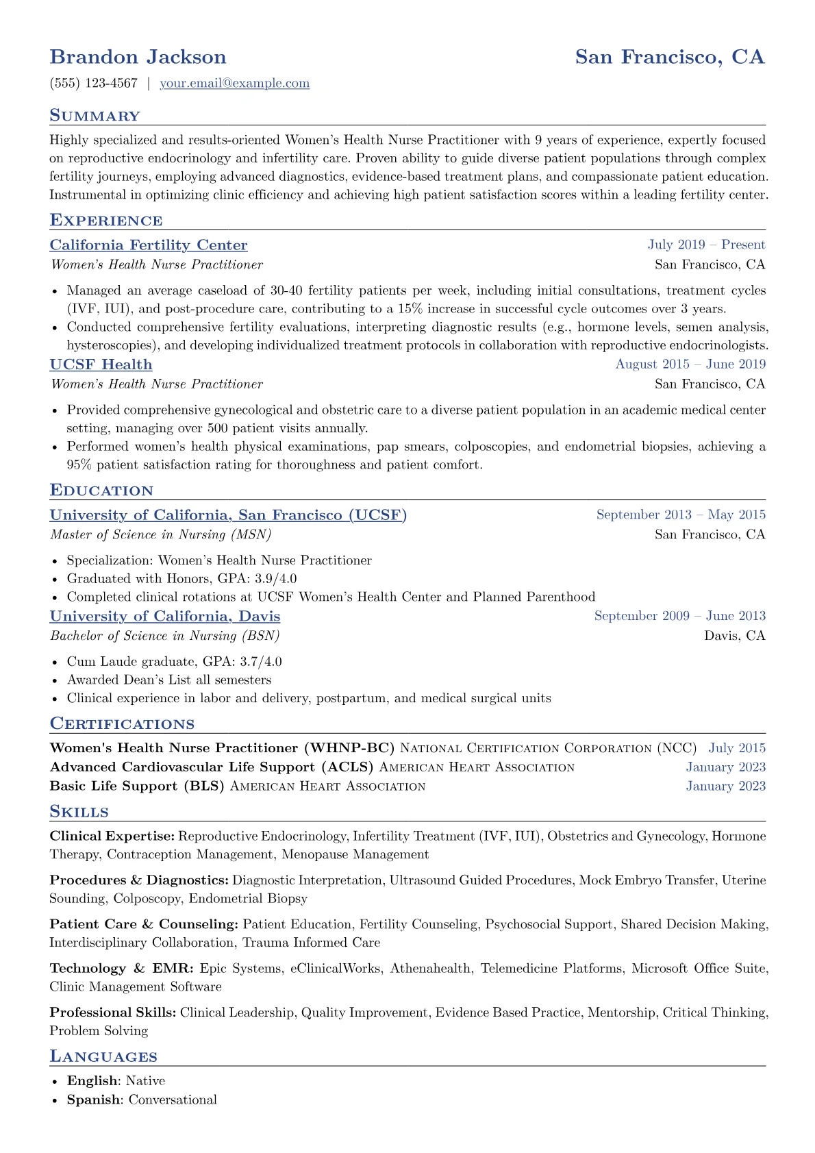 Specialized Fertility Care version - Page 1