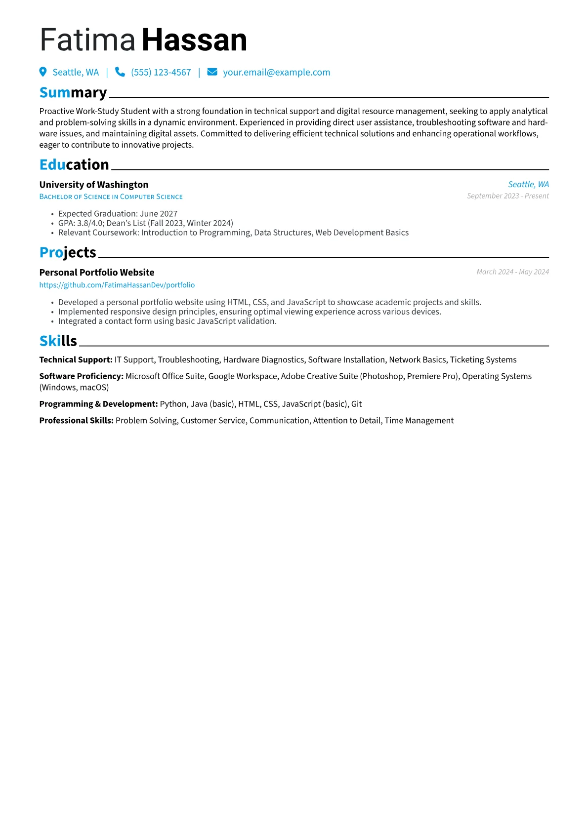 Work-Study Student version - Page 1