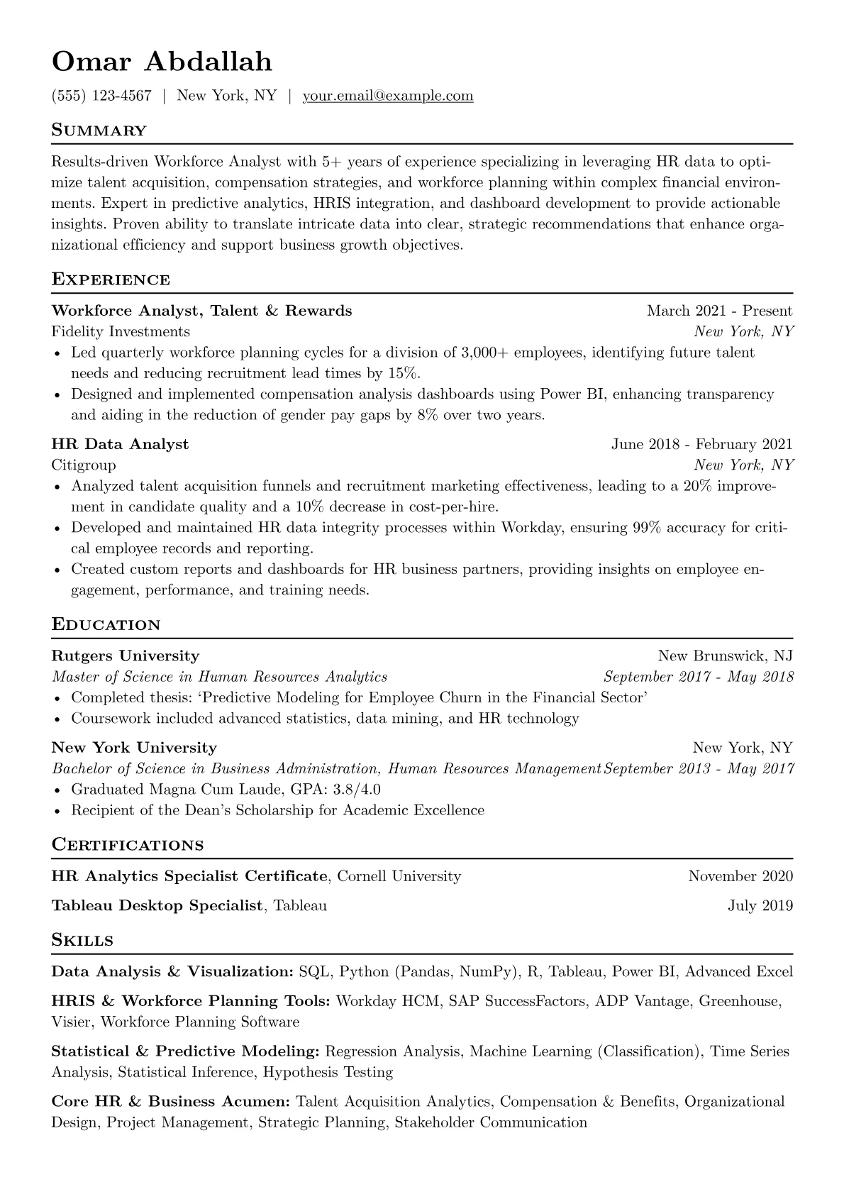 Workforce Analyst version - Page 1