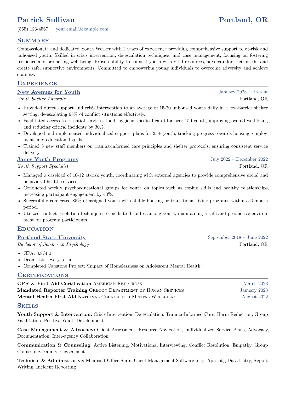 Youth Worker version - Page 1