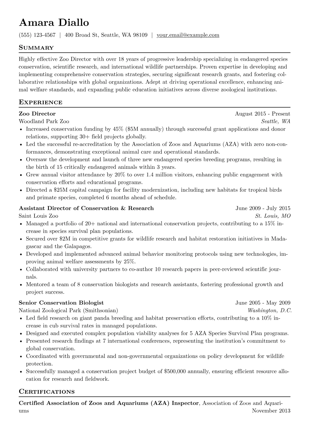 Zoo Director version - Page 1