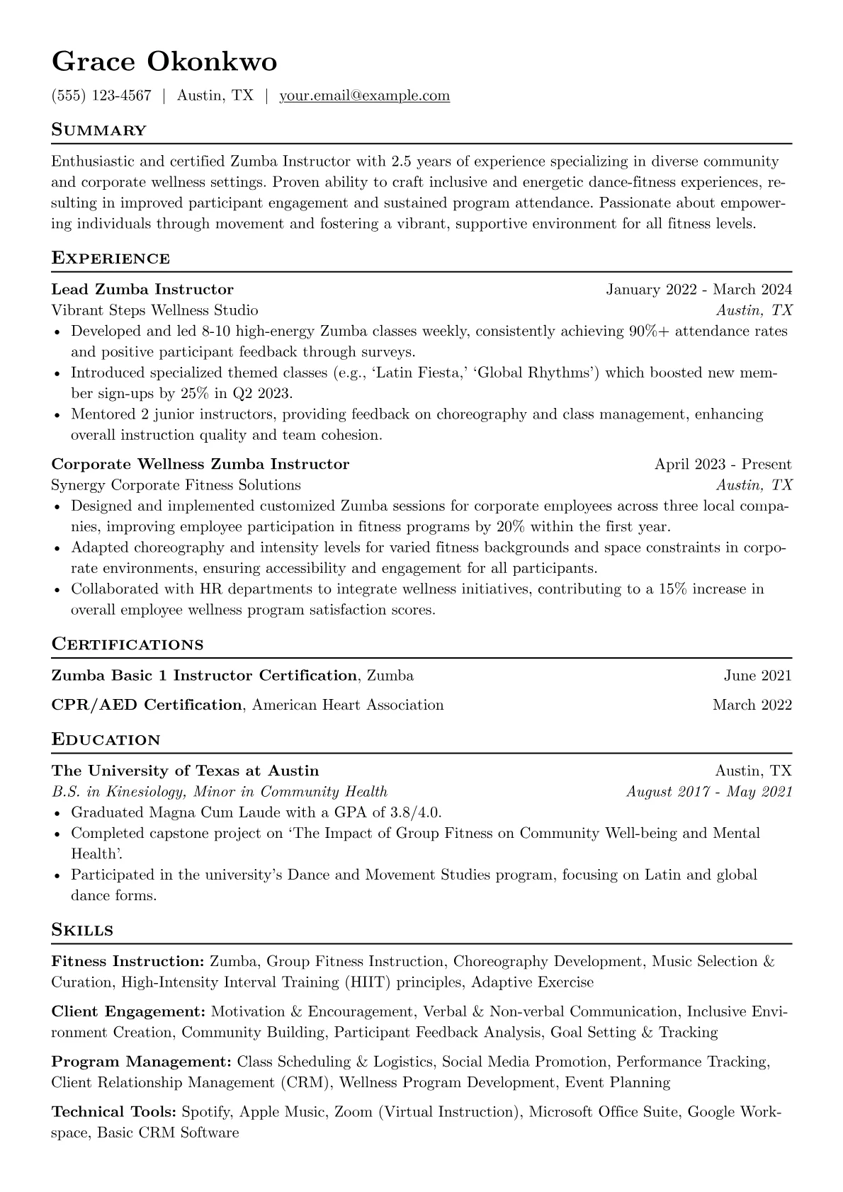 Fitness Instruction version - Page 1