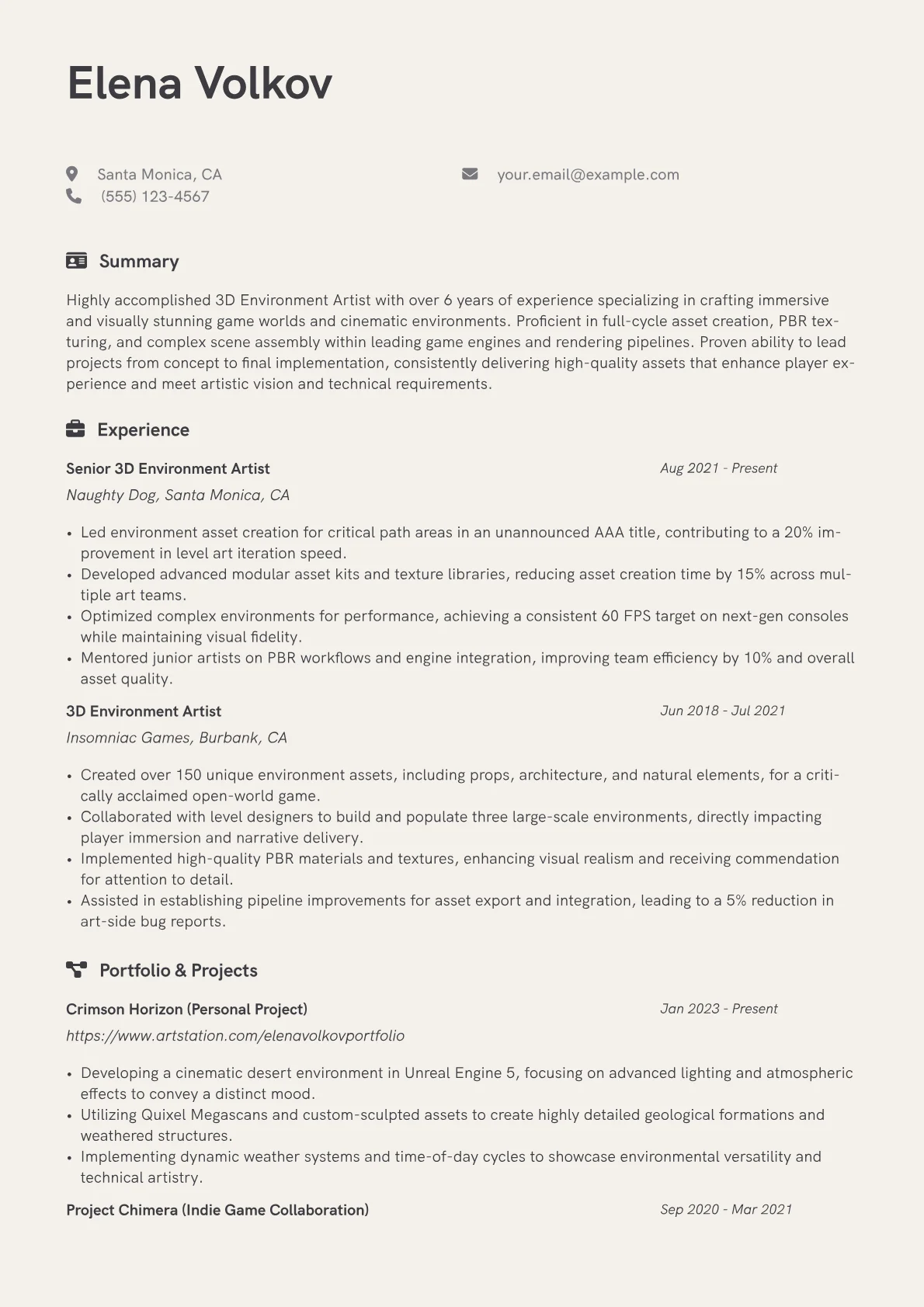 CV template - Page 1