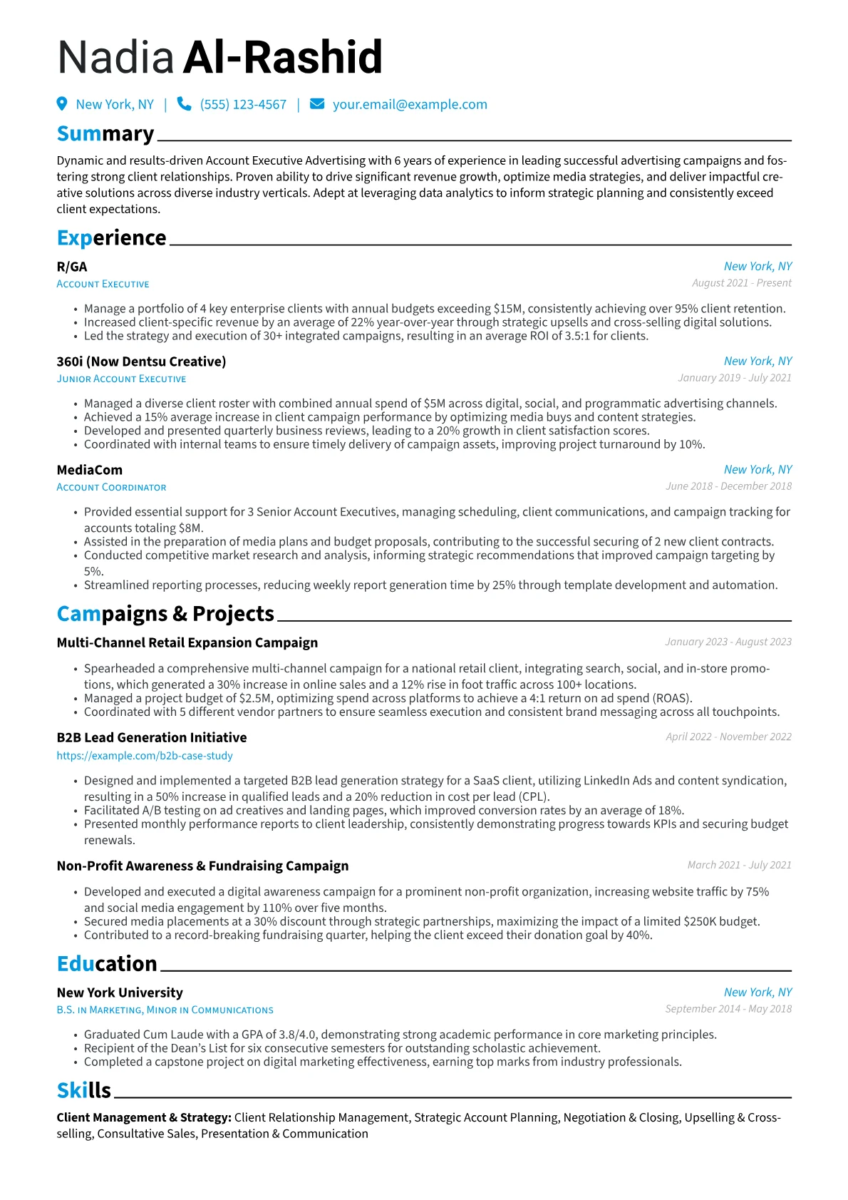 CV template - Page 1
