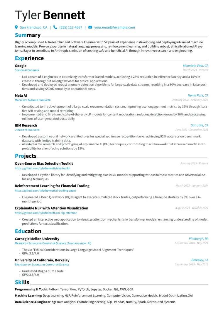 Anthropic Resume Example preview