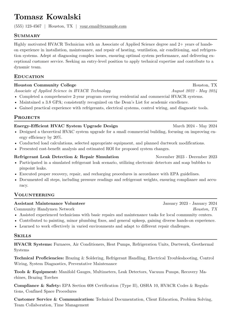 Associates Degree Resume Example preview