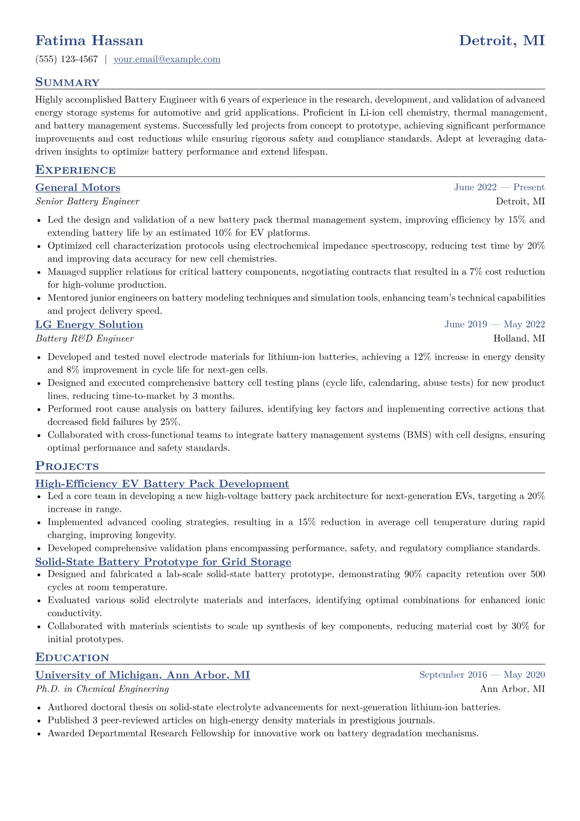 CV template - Page 1
