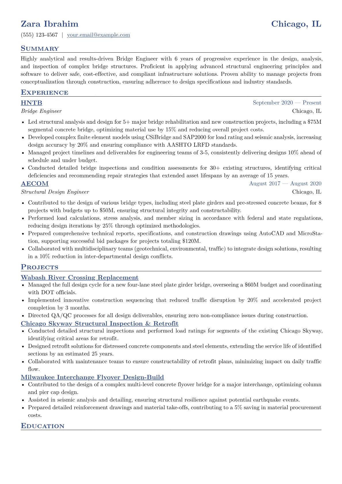 CV template - Page 1