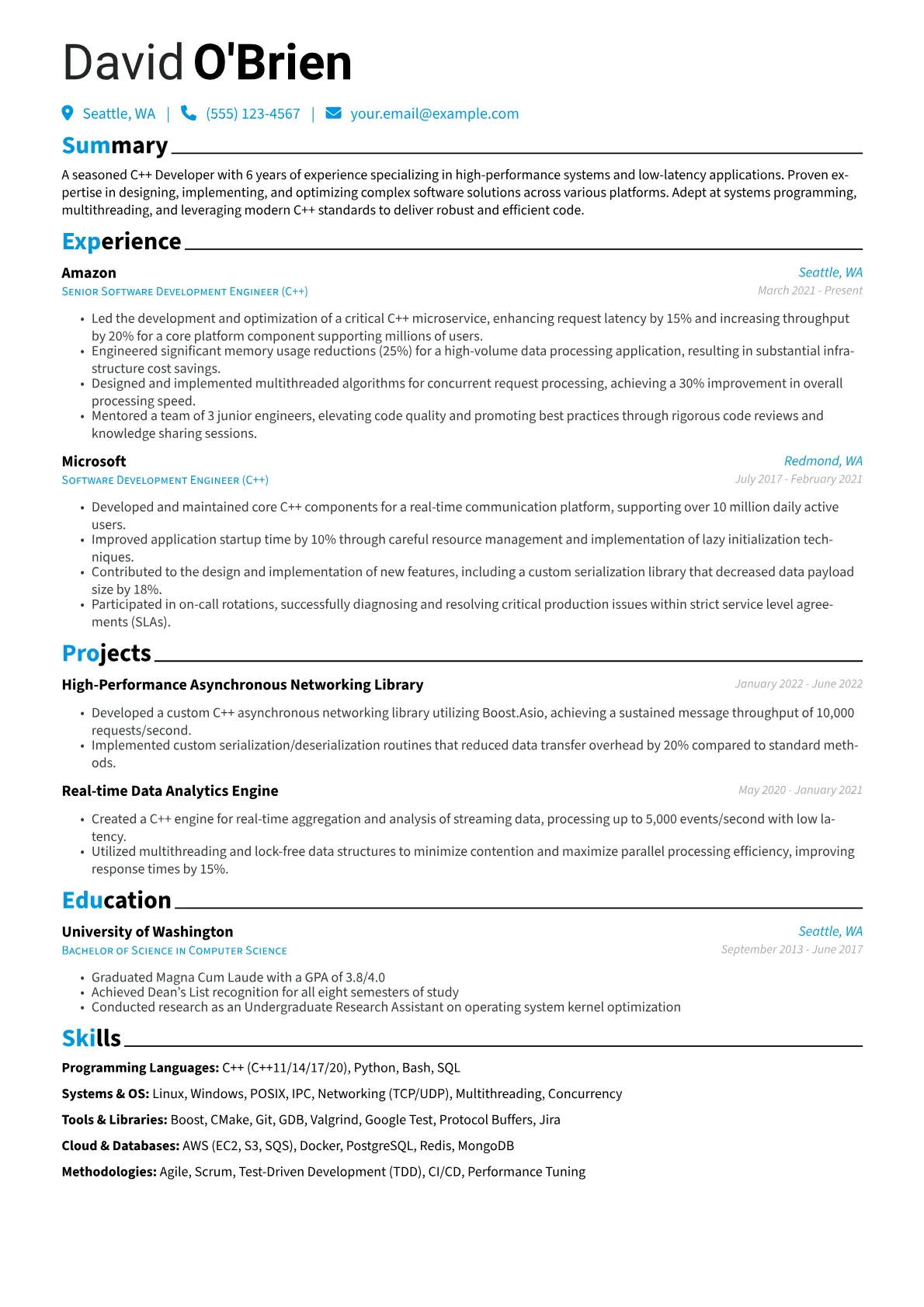 CV template - Page 1