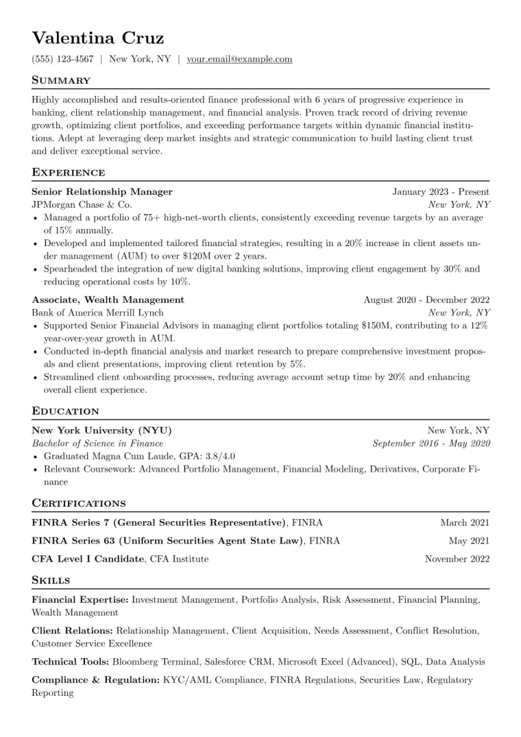 Citibank Resume Example preview