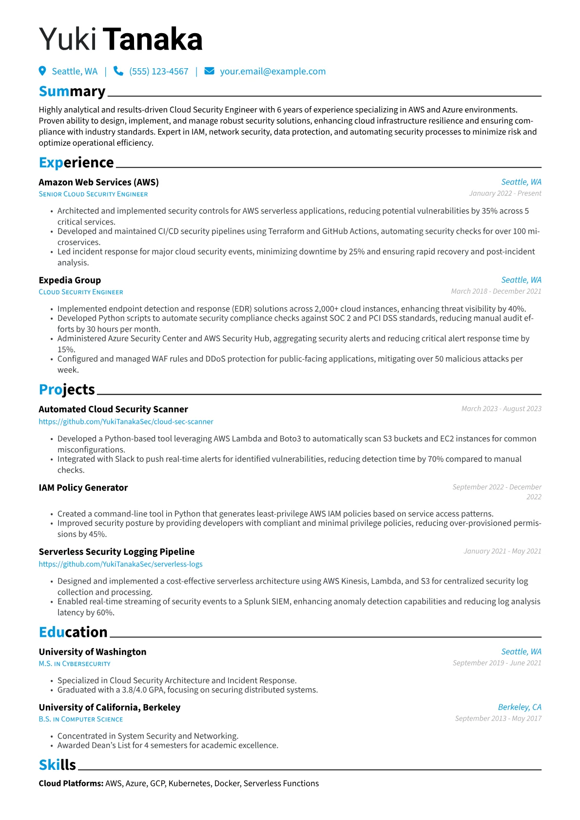 CV template - Page 1