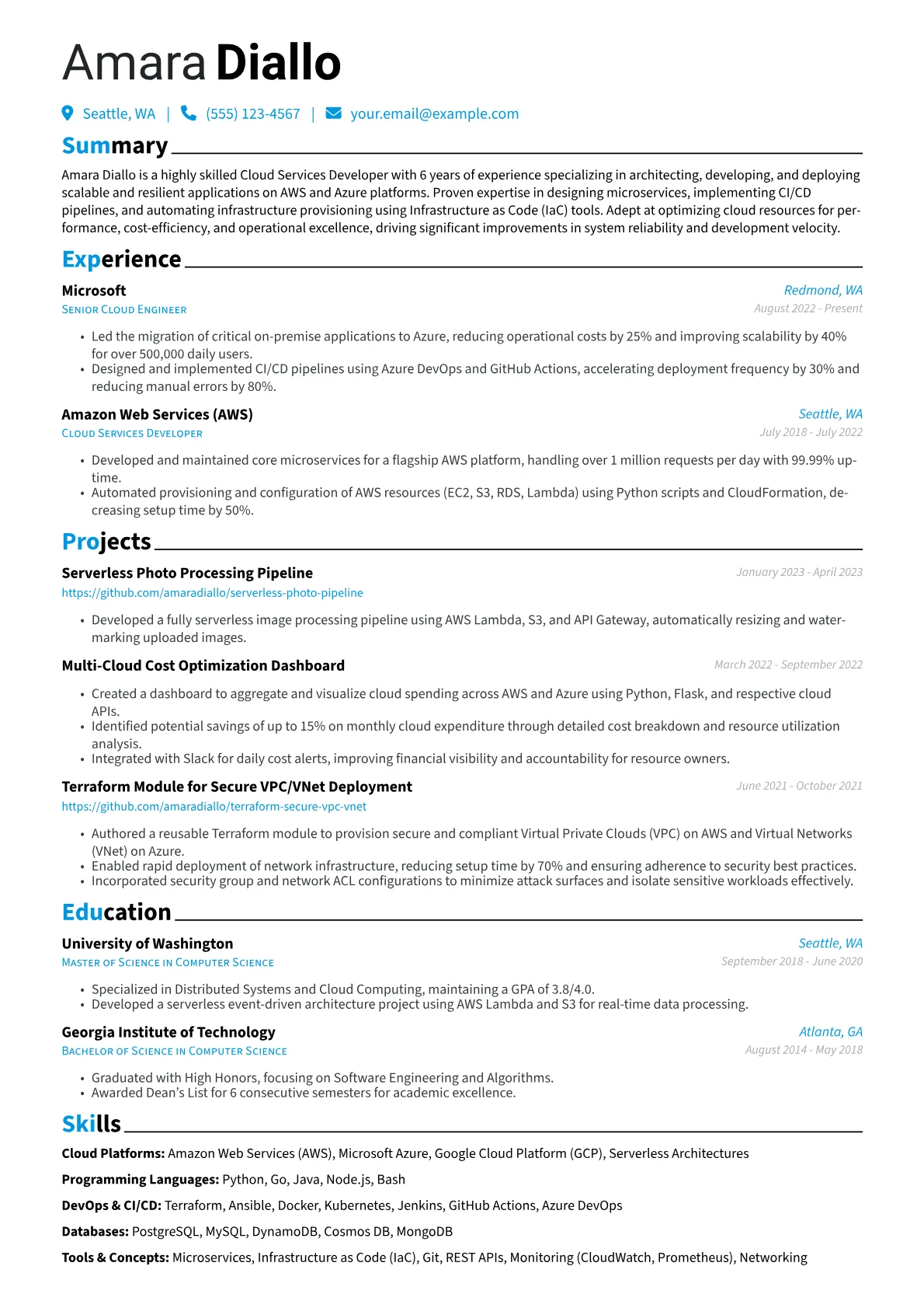 CV template - Page 1