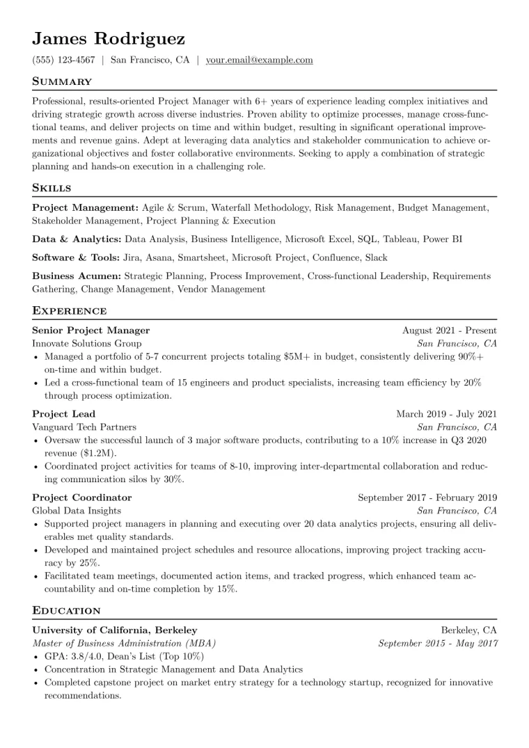 Combination Resume Example CV template preview