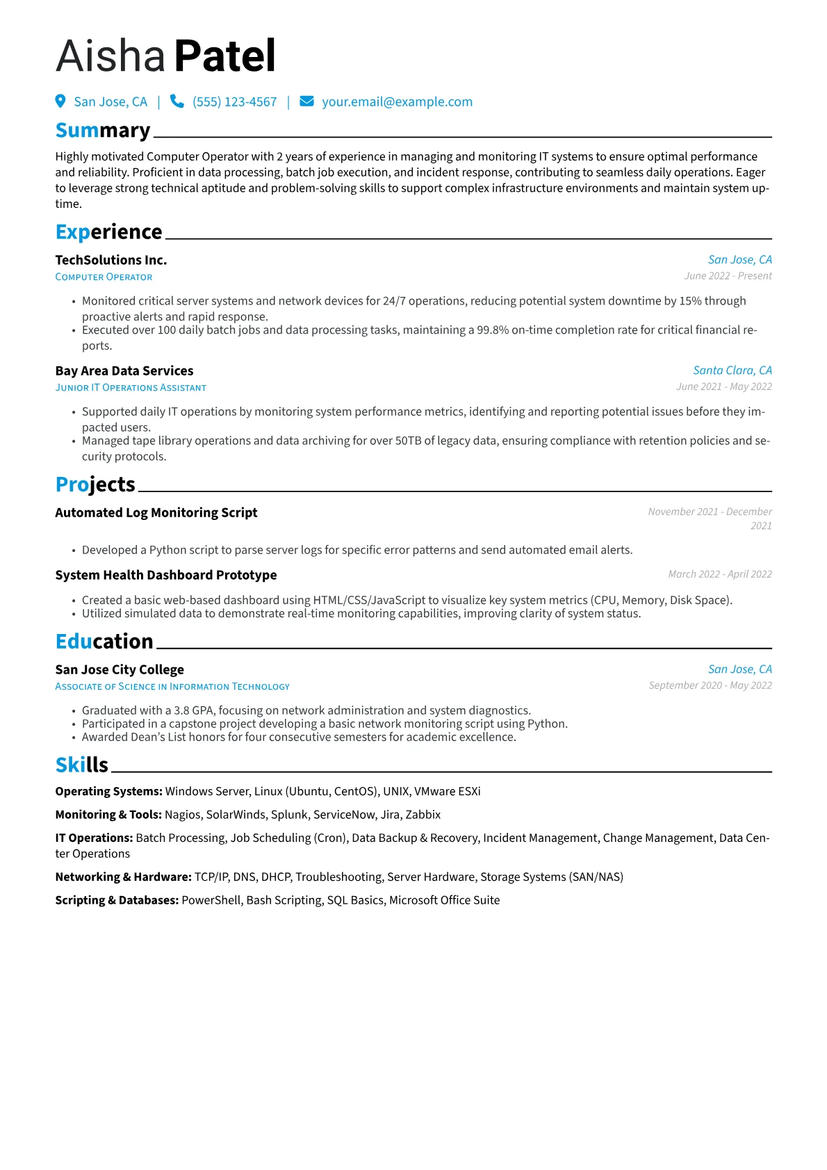 CV template - Page 1