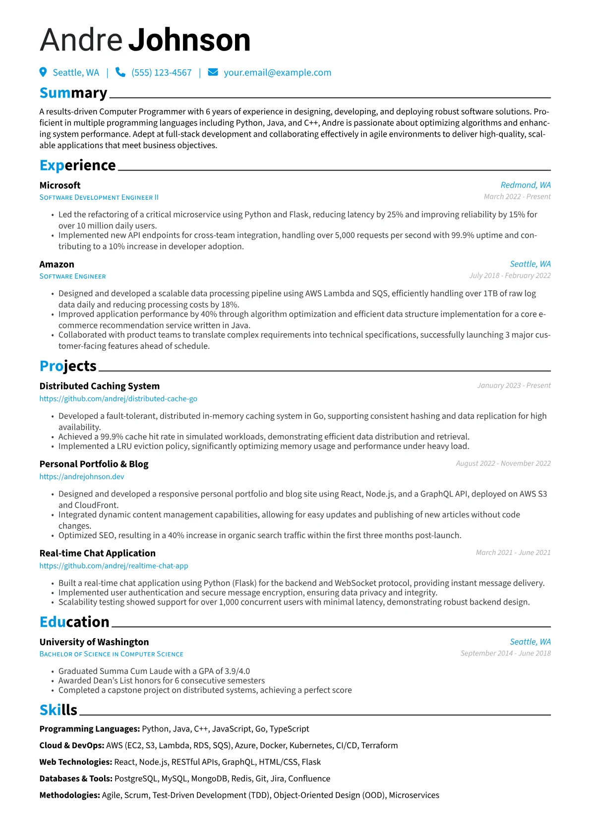 CV template - Page 1