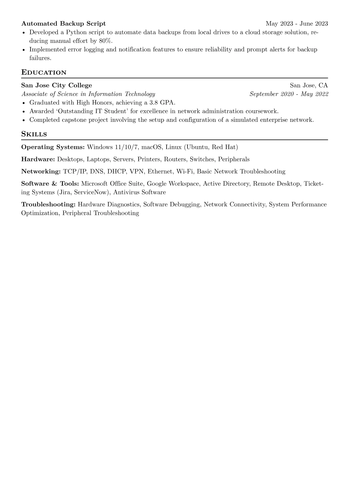 CV template - Page 2