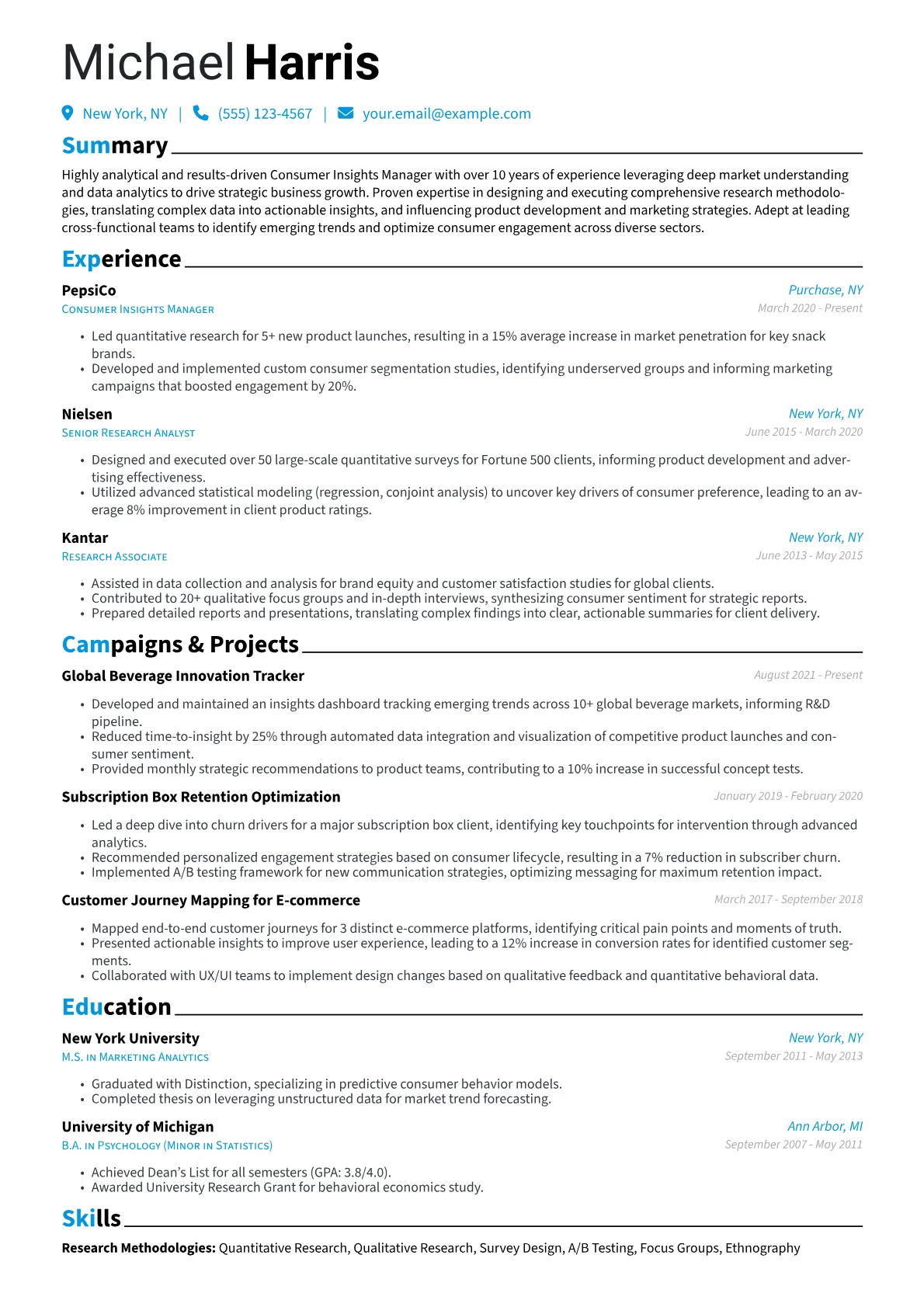 CV template - Page 1