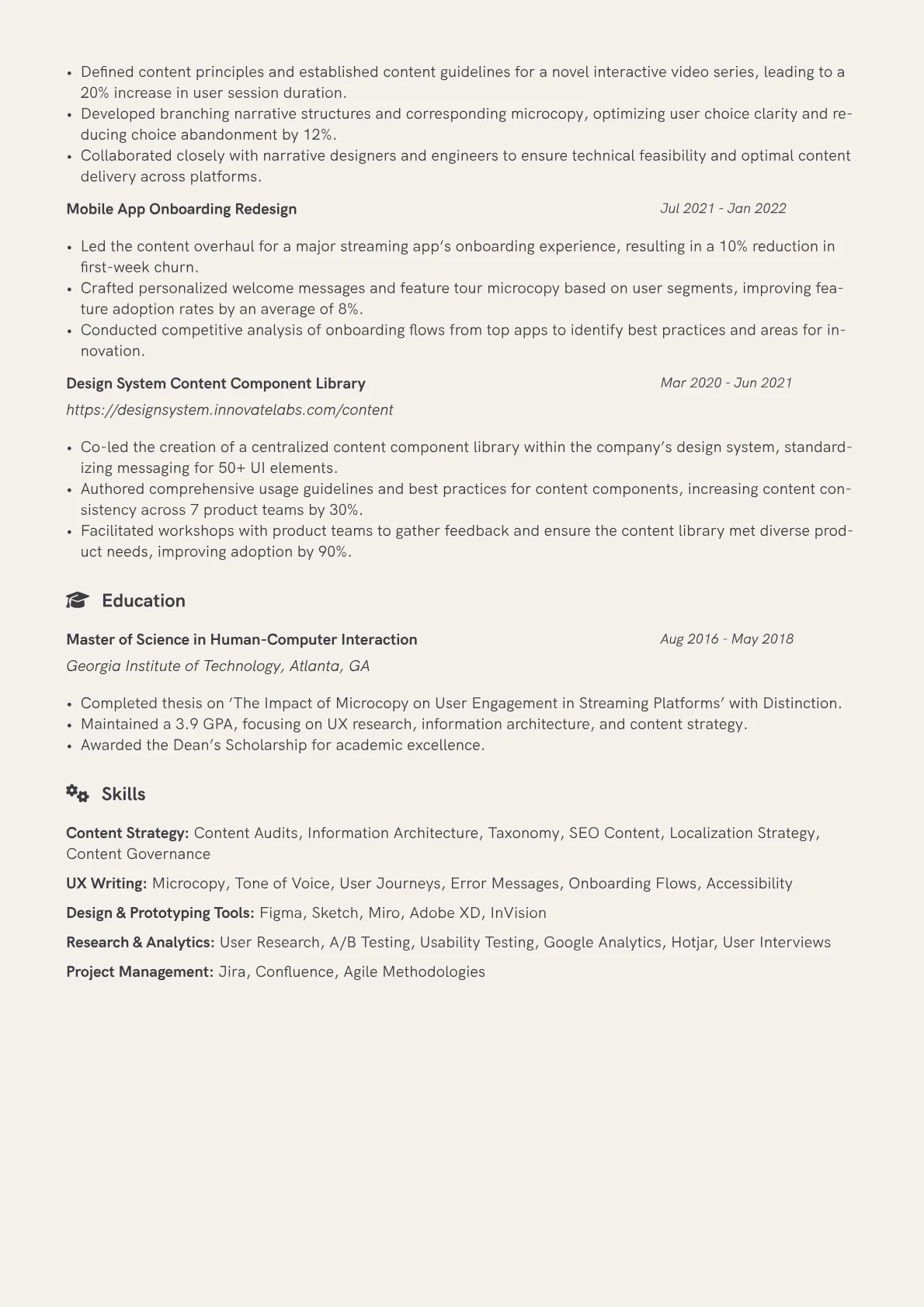 CV template - Page 2