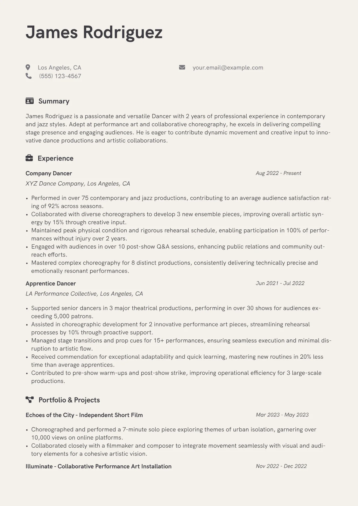CV template - Page 1