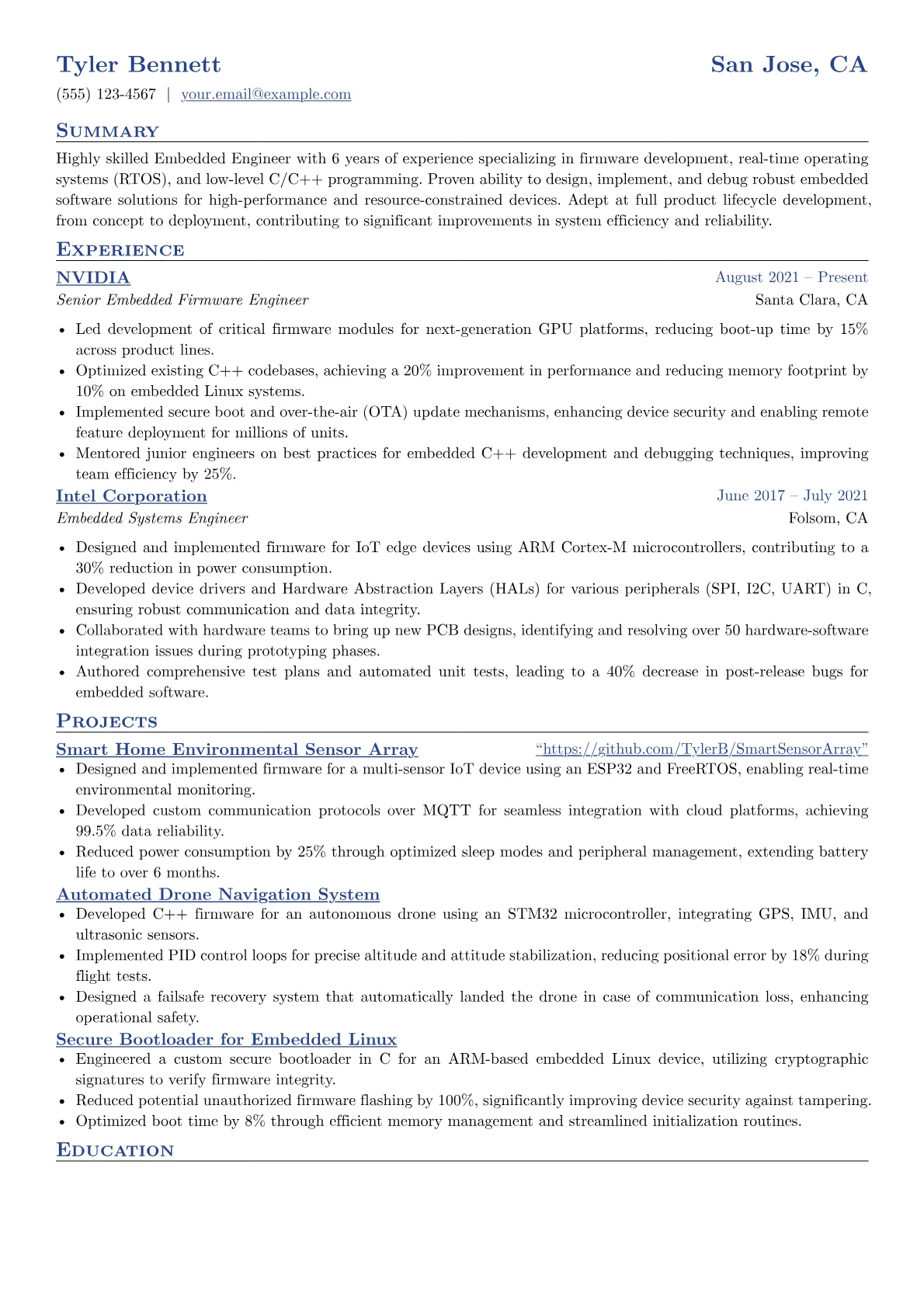 CV template - Page 1