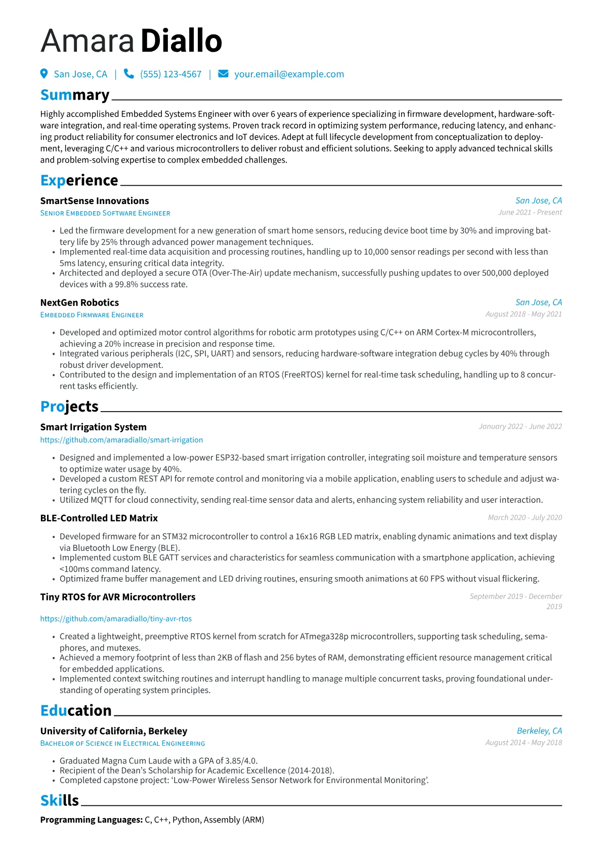 CV template - Page 1