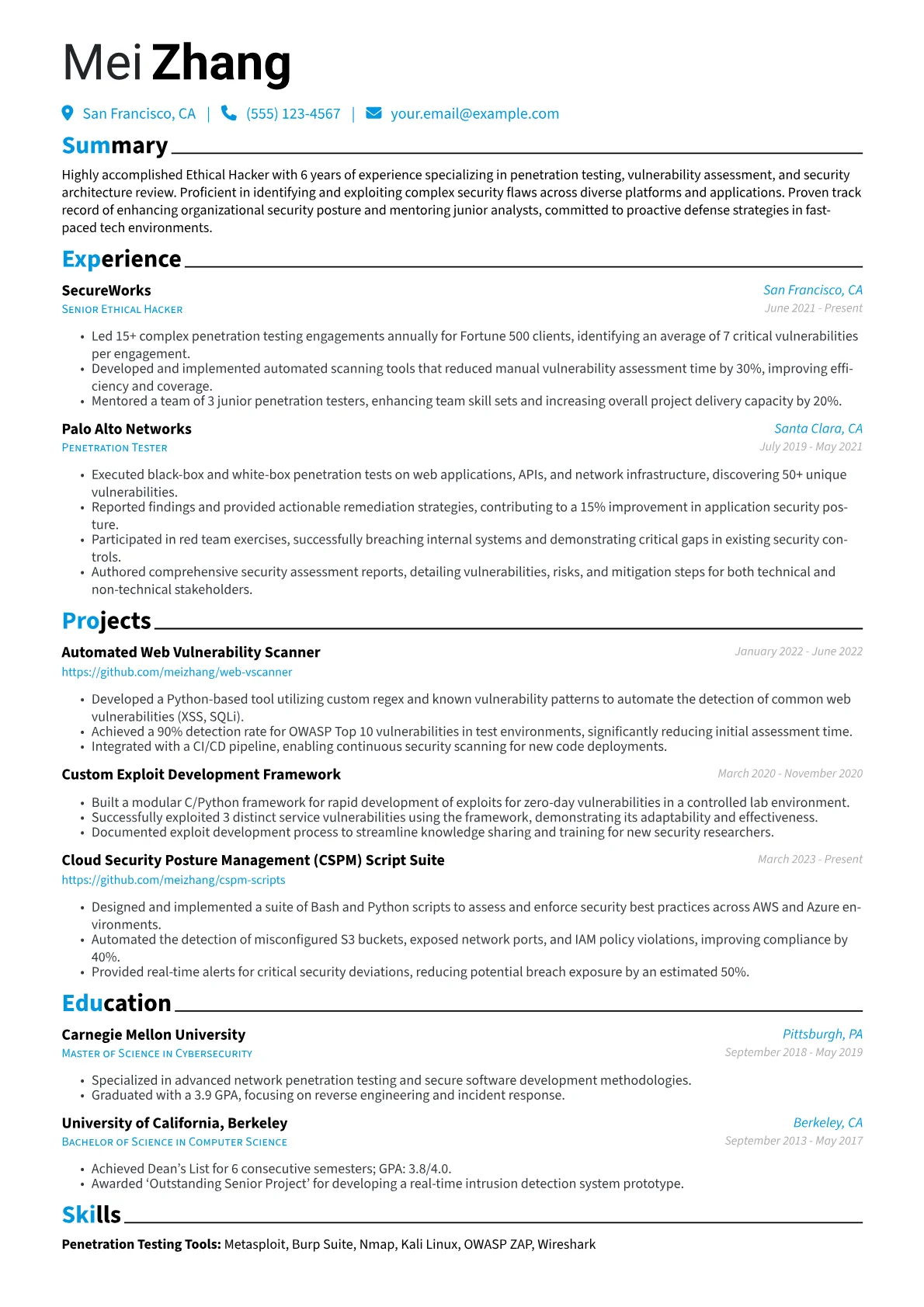 CV template - Page 1