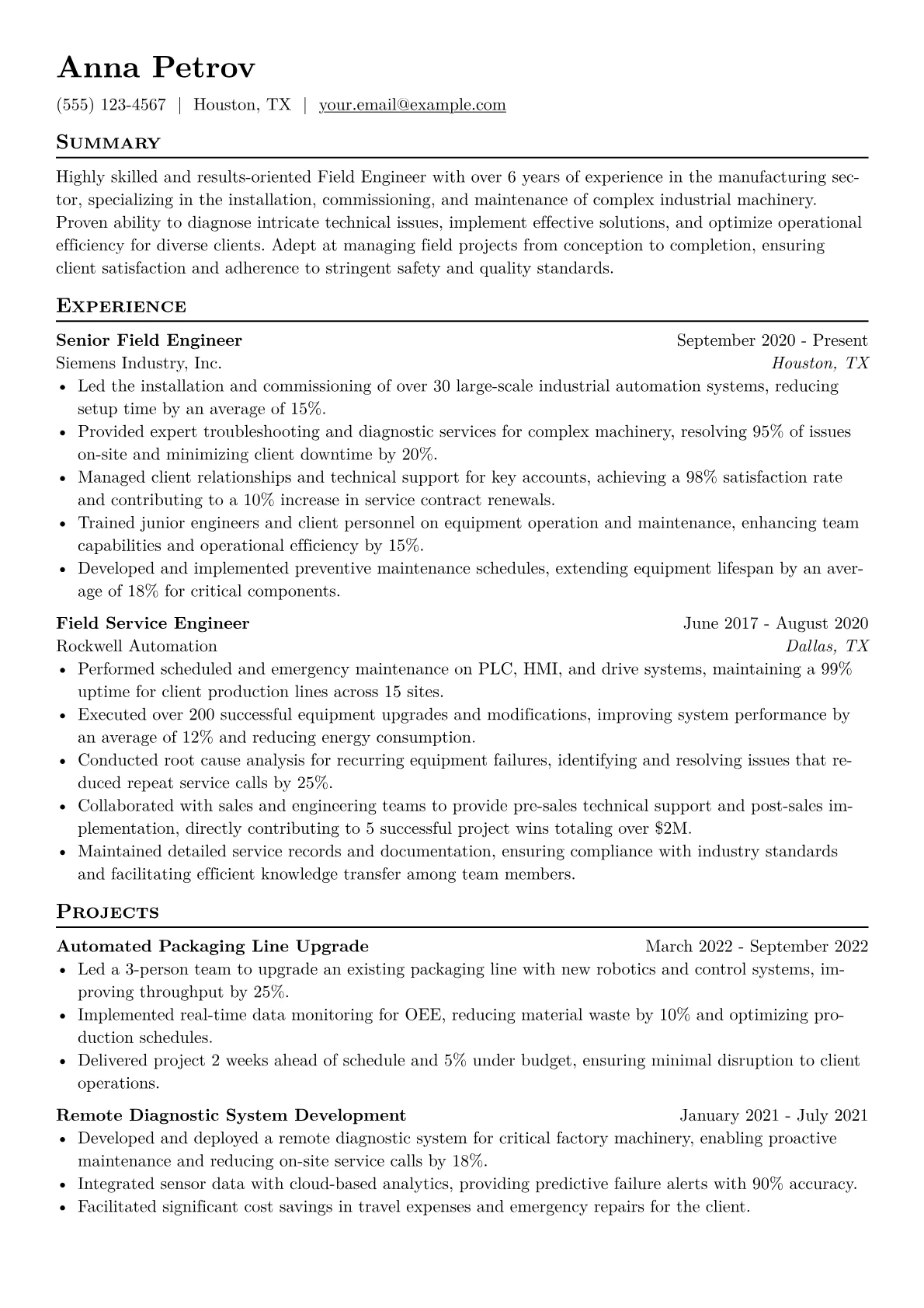 CV template - Page 1