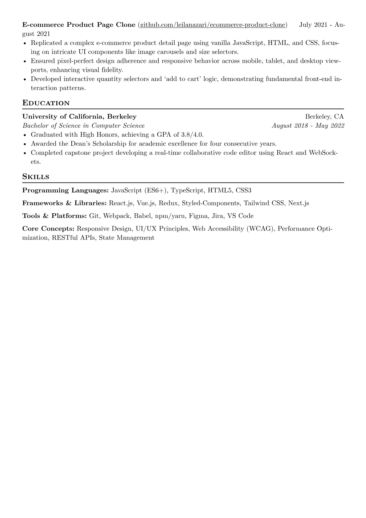 CV template - Page 2