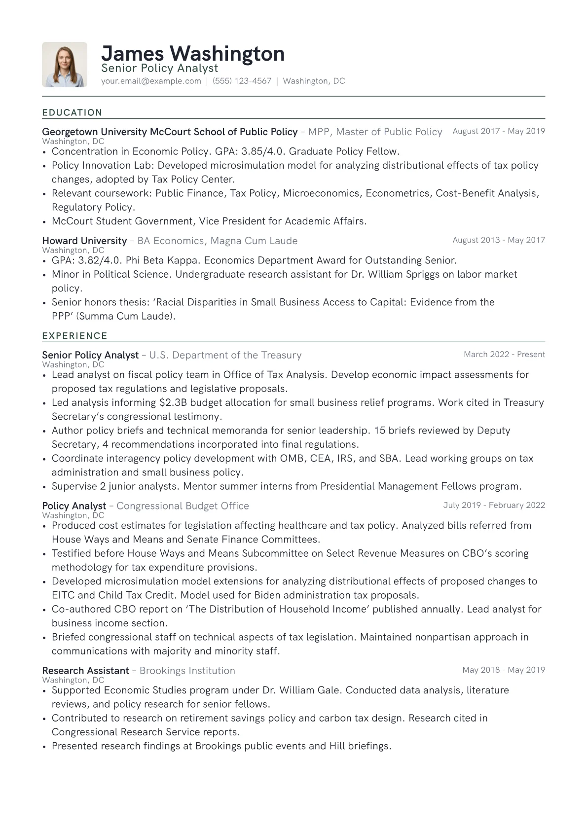 CV template - Page 1