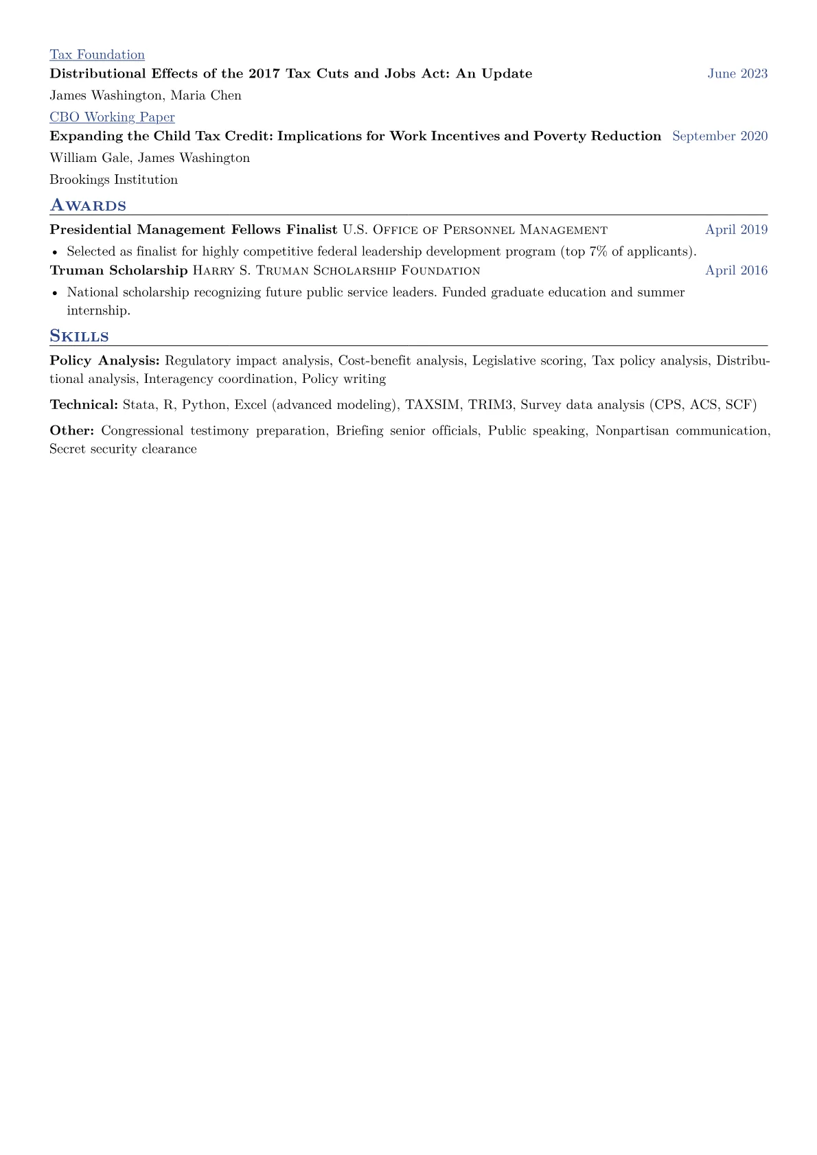 CV template - Page 2