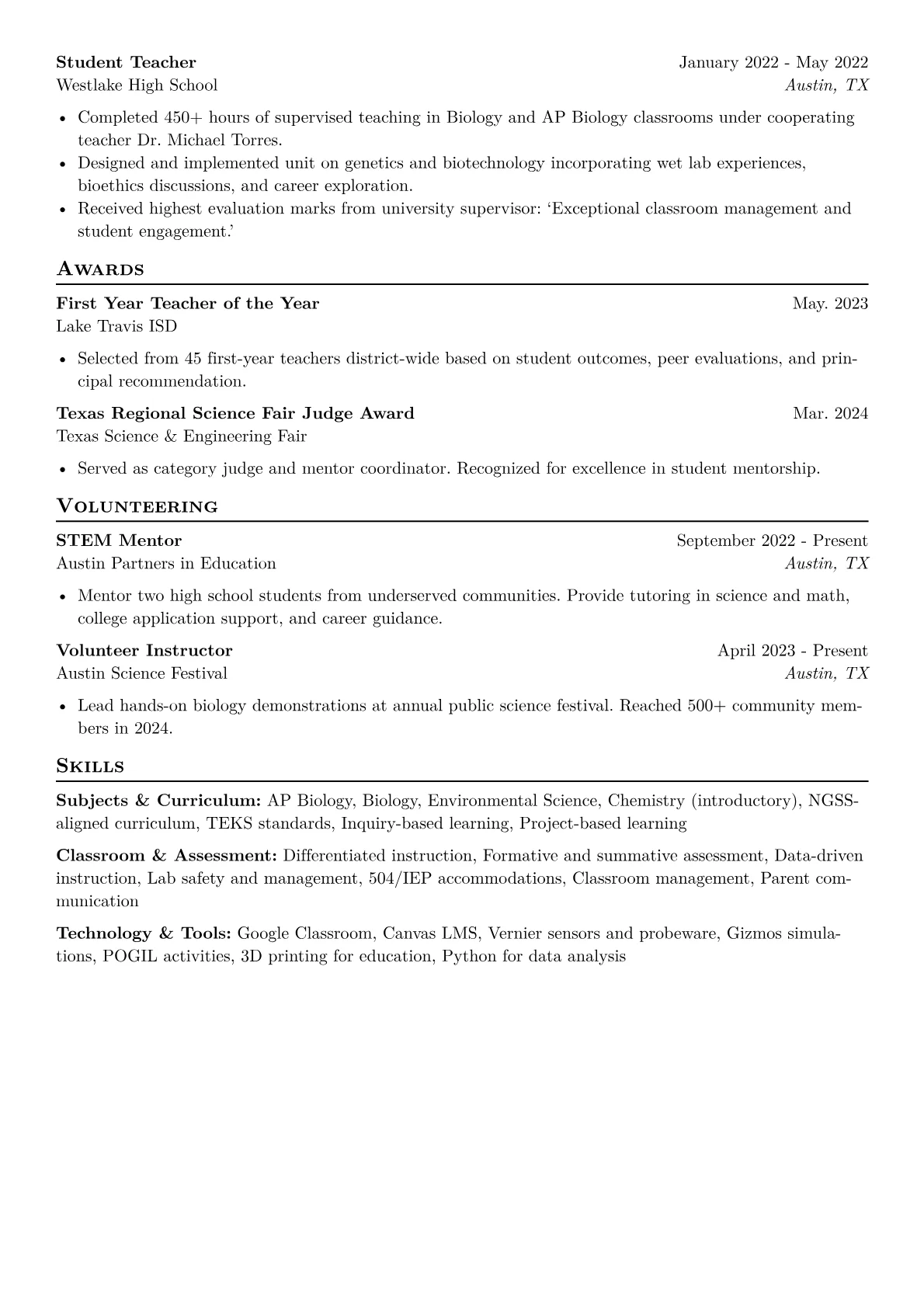 CV template - Page 2