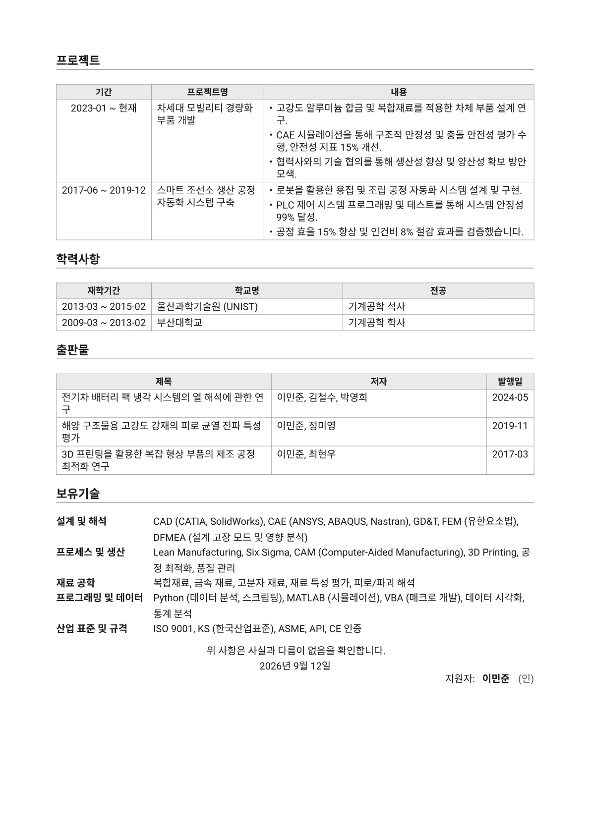 CV template - Page 2