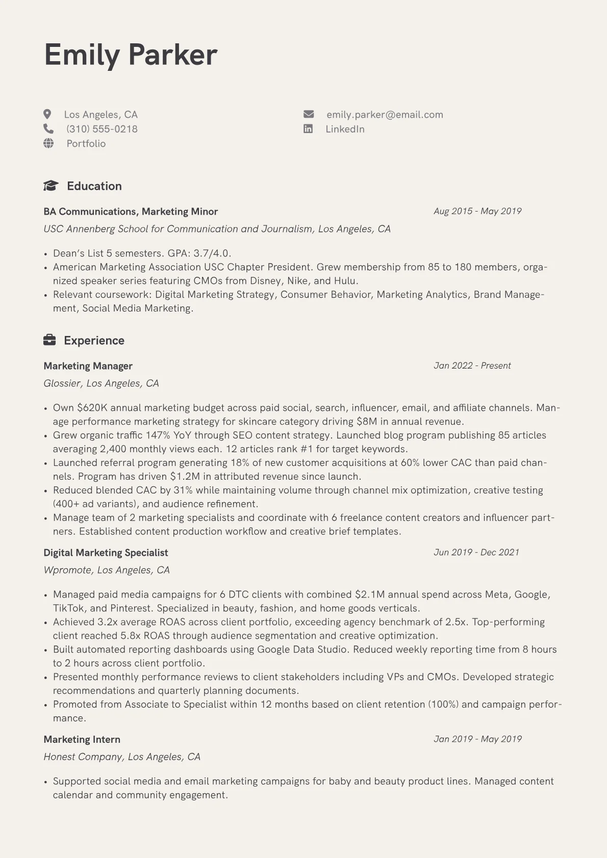 CV template - Page 1