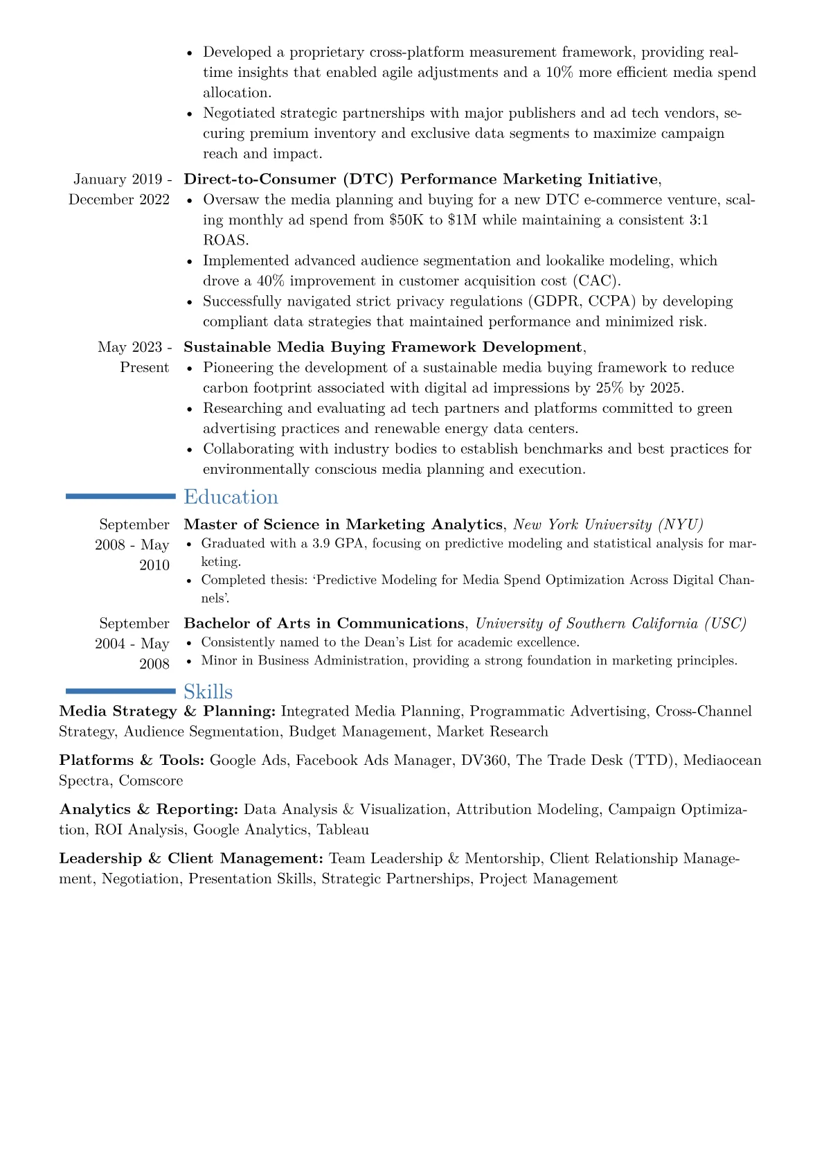 CV template - Page 2