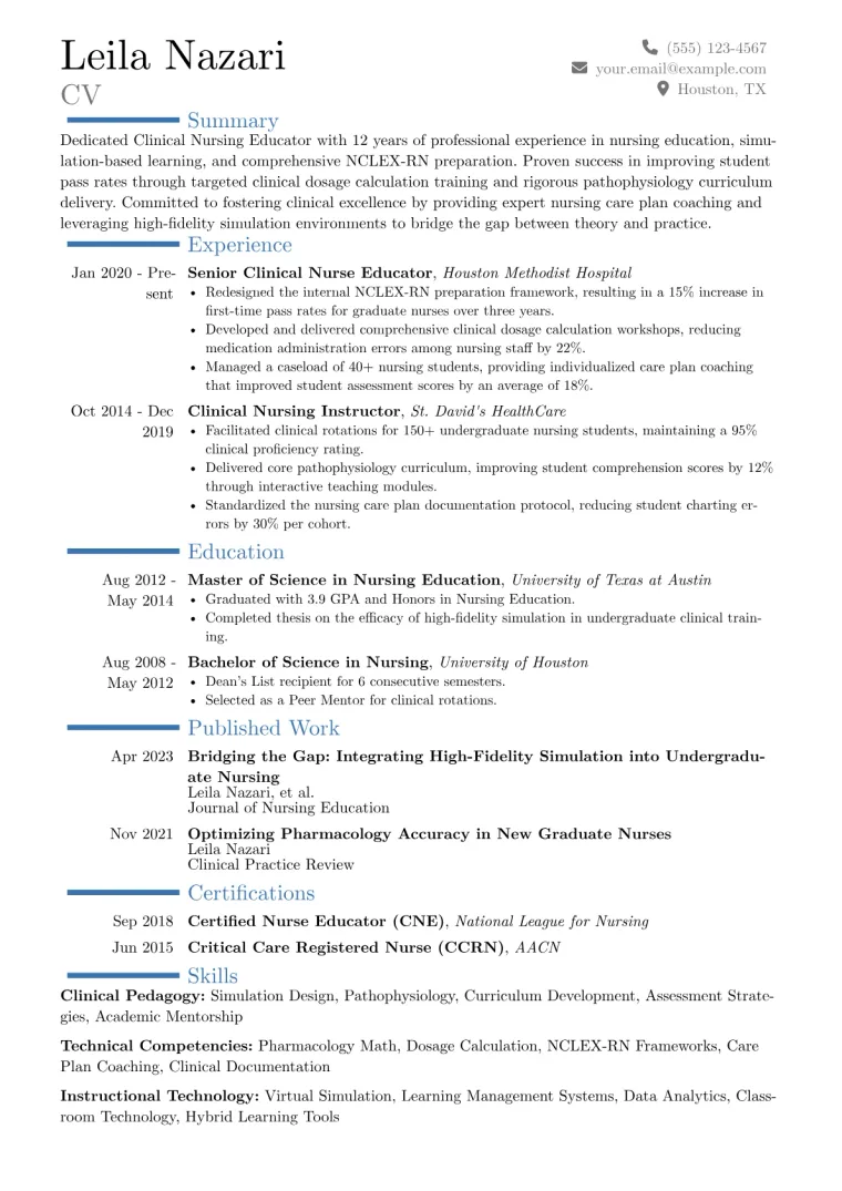 Nursing Tutor Resume Examples + Free Template (2026)
