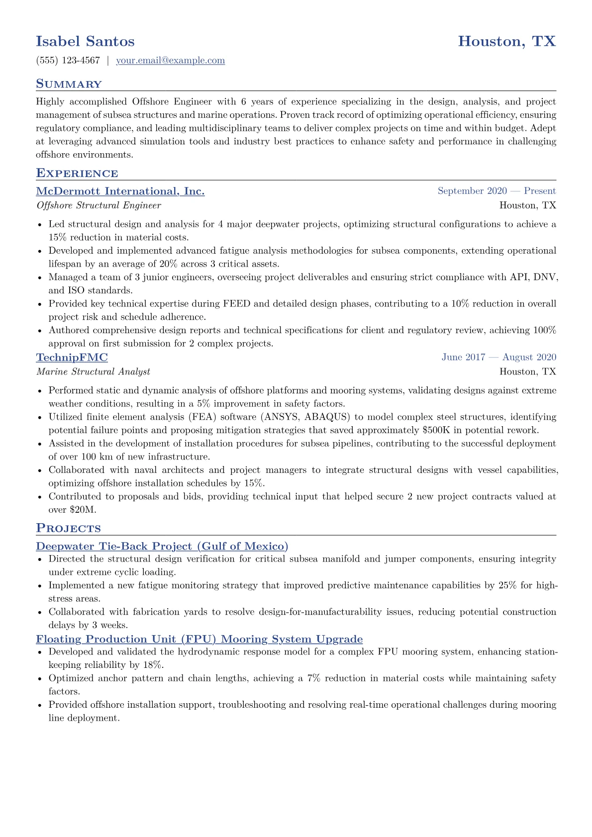 CV template - Page 1