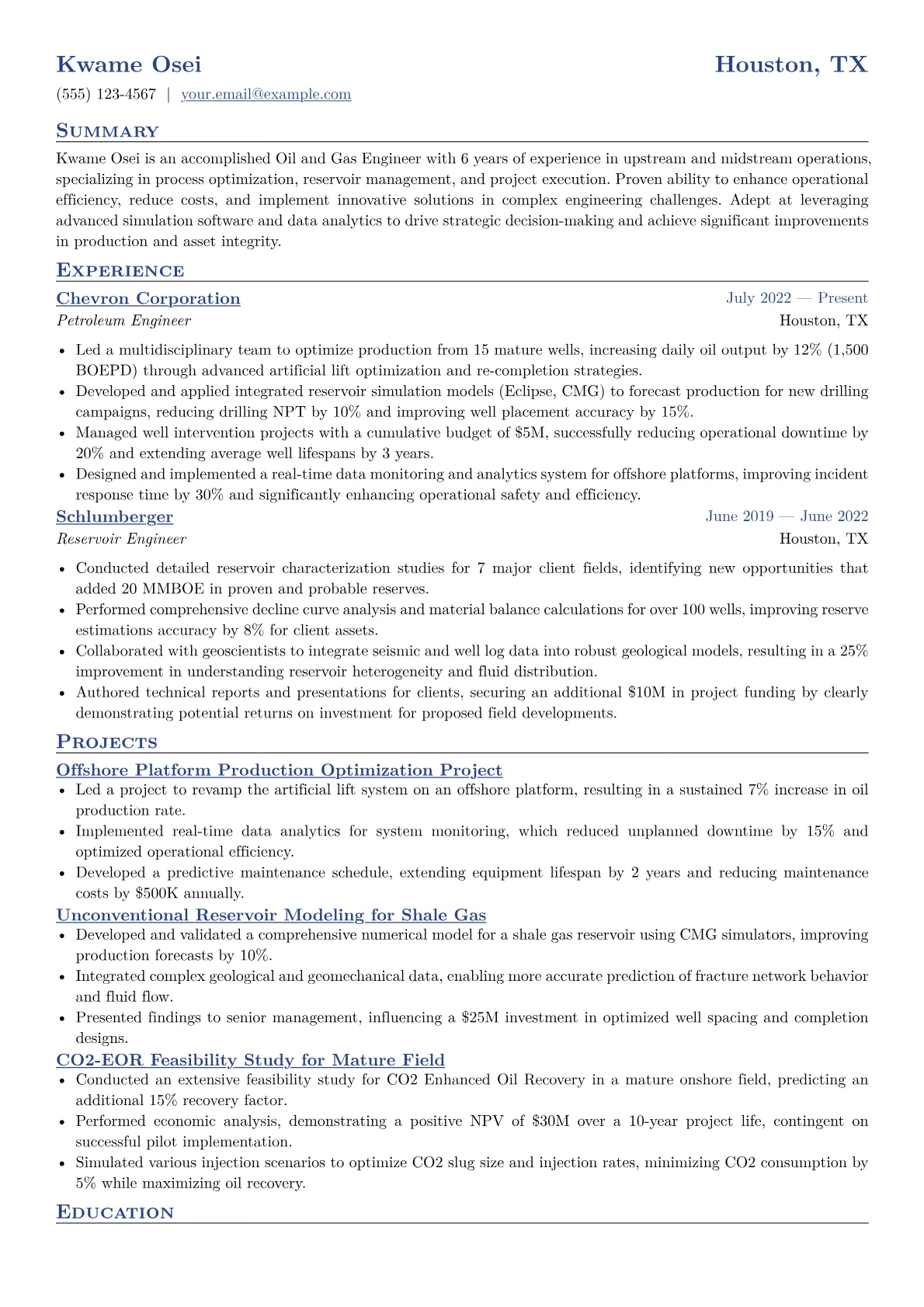 CV template - Page 1