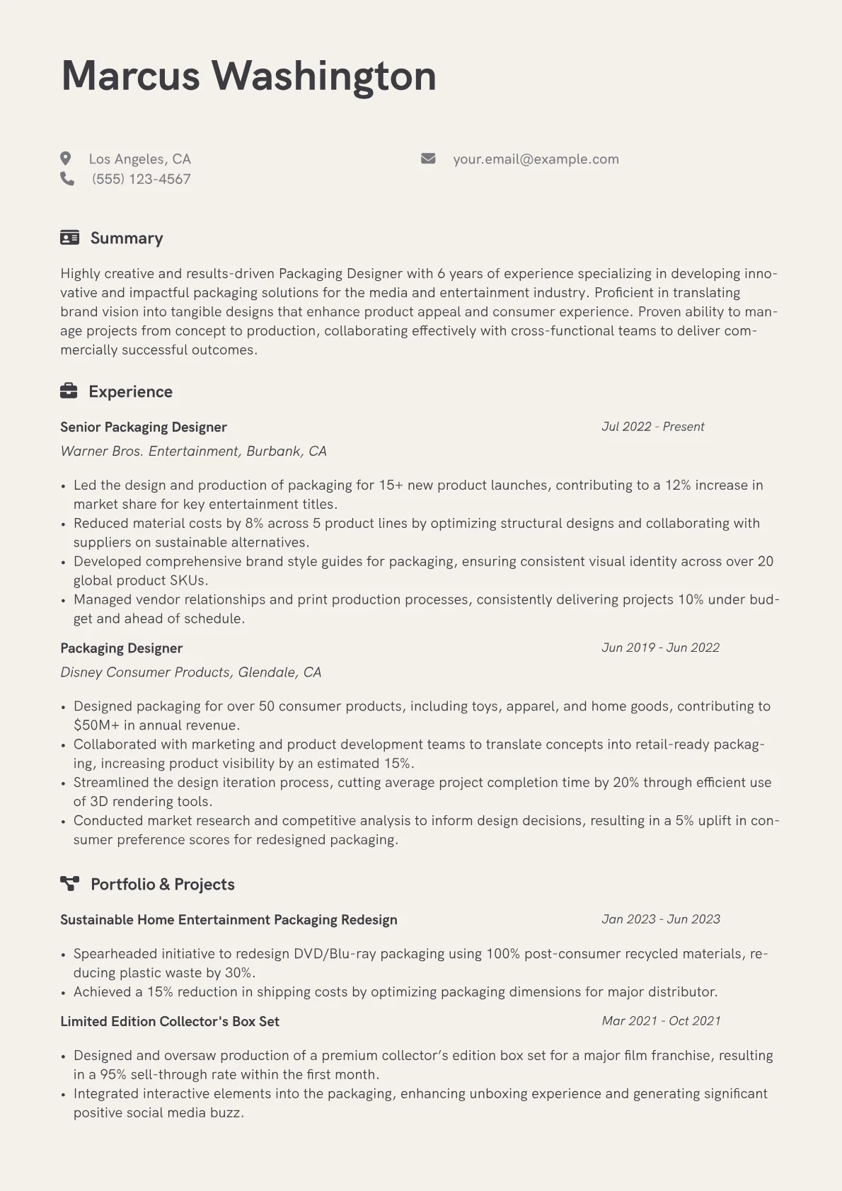 CV template - Page 1