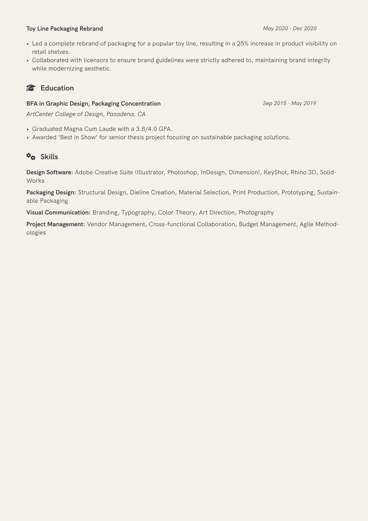 CV template - Page 2