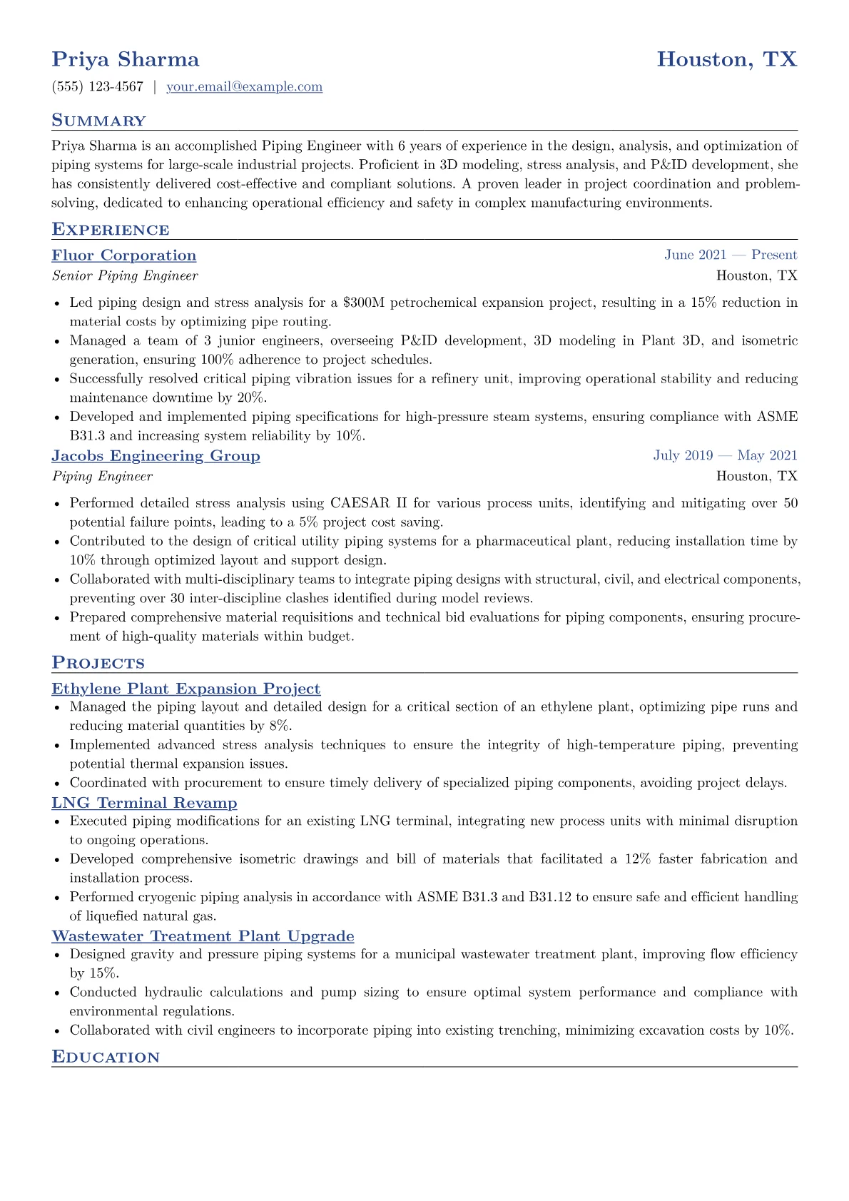 CV template - Page 1