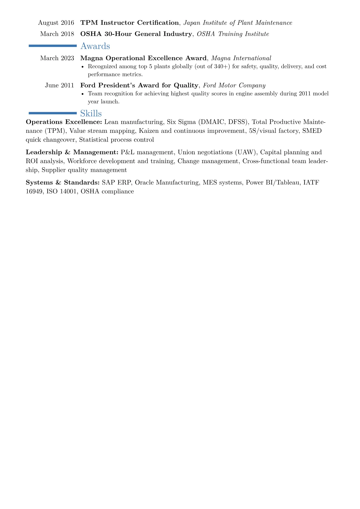 CV template - Page 2