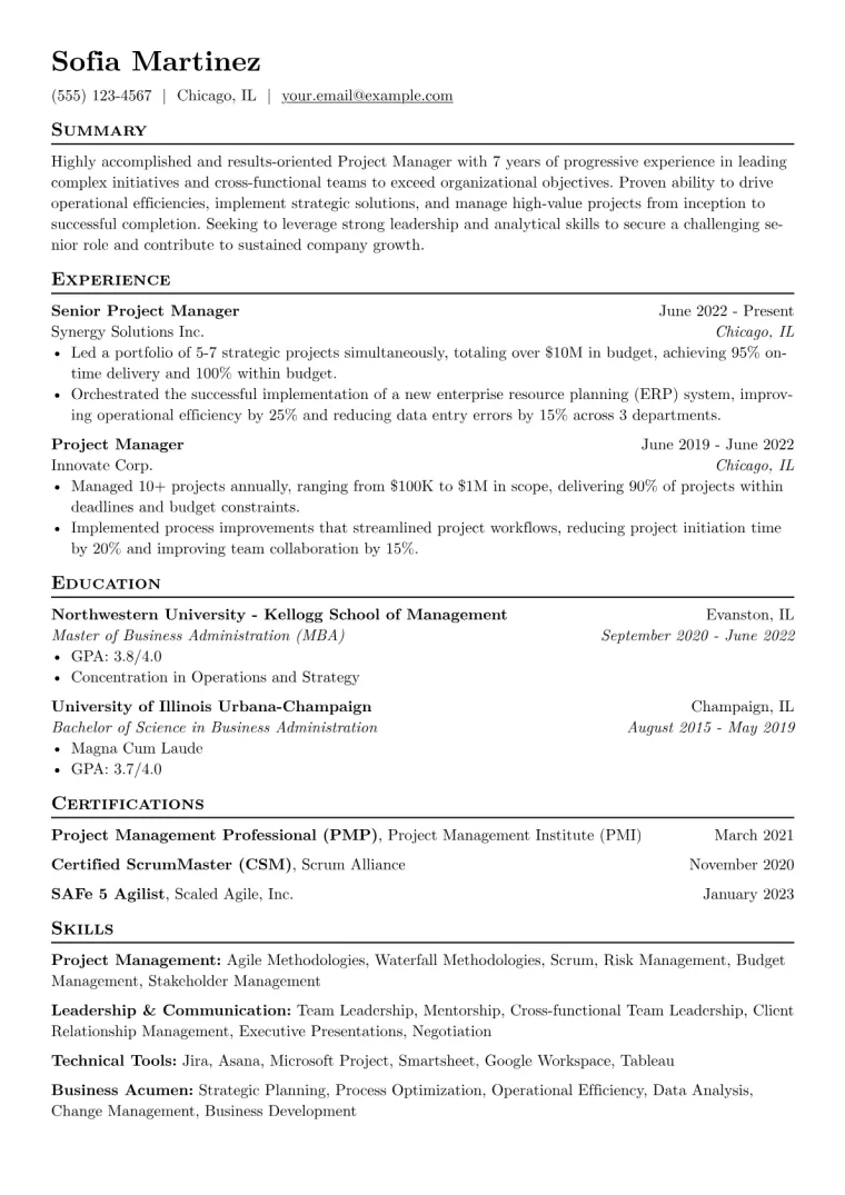 Promotion Resume Example preview